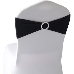 WELMATCH Green Spandex Chair Bands Sashes - 12 pcs Wedding Banquet Party Event Decoration Chair Bows Ties (Green, 12 pcs)