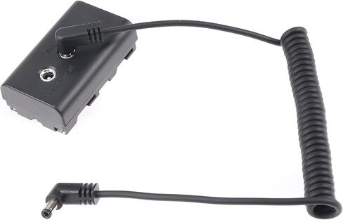 Power Adapter NP-F Dummy Battery DC Coupler for Sony NP-F550 F570 F750 F770 NP-F960 NP-F970 with DC Input and DC Output to Power Camera Monitor Video LED Light (with DC to DC Coiled Cable) in Saudi Arabia