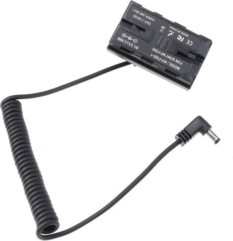 Power Adapter NP-F Dummy Battery DC Coupler for Sony NP-F550 F570 F750 F770 NP-F960 NP-F970 with DC Input and DC Output to Power Camera Monitor Video LED Light (with DC to DC Coiled Cable) in Saudi Arabia