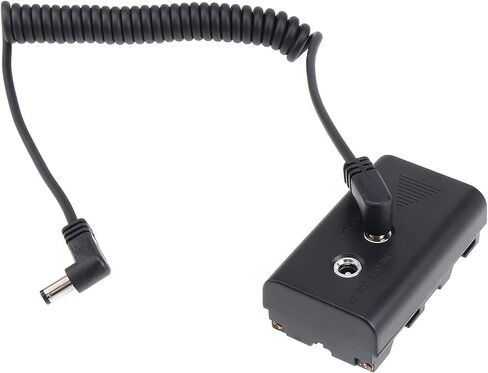 Power Adapter NP-F Dummy Battery DC Coupler for Sony NP-F550 F570 F750 F770 NP-F960 NP-F970 with DC Input and DC Output to Power Camera Monitor Video LED Light (with DC to DC Coiled Cable) in Saudi Arabia
