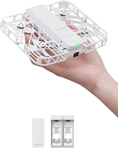 كاميرا HOVERAir X1 ذاتية الطيران، التقاط فيديو HDR بحجم الجيب، إقلاع راحة اليد، مسارات طيران ذكية، وضع Follow-Me، كاميرا عمل قابلة للطي مع تحكم بدون استخدام اليدين، أسود (كومبو) in Kuwait
