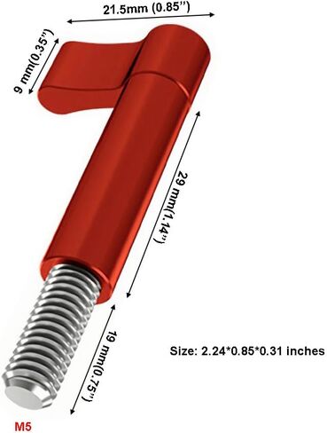 M5*57mm Thumb Screw,2Pcs Long Aluminum Alloy ThumbScrews for Gopro Hero 12/11/10/9/8/7 Sports Camera Mount Clamps Accessories (Red) in Kuwait