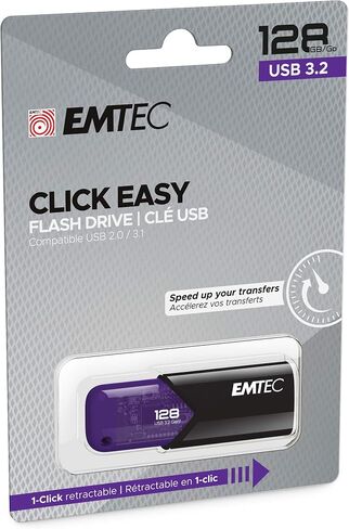 Emtec Click Easy B110 USB 3.0 (3.2) Flash Drive 256 GB External Storage - Red, Black in Saudi Arabia