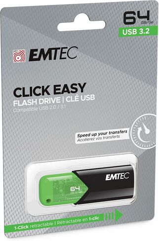 Emtec Click Easy B110 USB 3.0 (3.2) Flash Drive 256 GB External Storage - Red, Black in Saudi Arabia