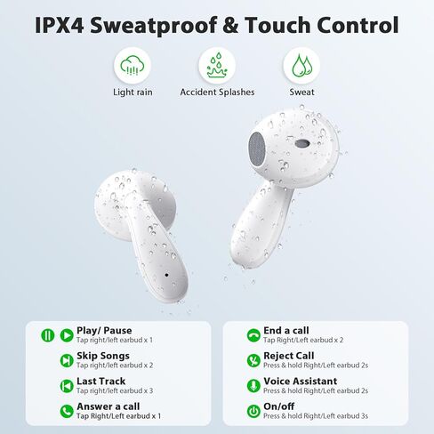 سماعات أذن لاسلكية بلوتوث 5.3 من COOYA لهواتف Samsung S24 Ultra S23 S22 A14 A54 HiFi سماعات ستيريو مزدوجة ميكروفون + 13 مم برامج تشغيل ديناميكية داخل الأذن لهاتف iPhone 15 Pro Max 14 13 Pixel 8 7a OnePlus in Kuwait