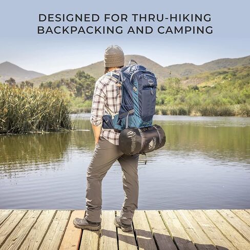 Hyke & Byke Eolus 30 F Hiking & Backpacking Sleeping Bag - 3 Season, 800FP Goose Down Sleeping Bag - Ultralight - Blue/Lime Green - 87in - Long in Kuwait