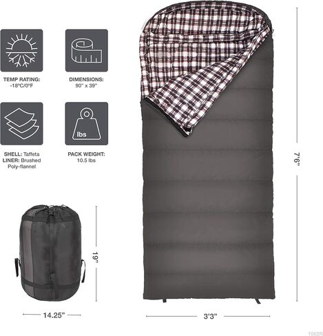 TETON Sports Fahrenheit Sleeping Bag – XXL Sleeping Bag, Big, Warm and Roomy, Adult Camping in Style. Flannel Inner Lining, All Weather Bags in Saudi Arabia