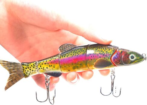 REAL FISH 6.5" The Intruder Multi Jointed Swimbait Bass Fishing Lure Bait Hard Slow Fast Sinking Life Like Gizzard Shad Minnow Bluegill Floating Slow Sinking (1) in Saudi Arabia