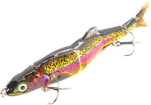 REAL FISH 6.5" The Intruder Multi Jointed Swimbait Bass Fishing Lure Bait Hard Slow Fast Sinking Life Like Gizzard Shad Minnow Bluegill Floating Slow Sinking (1) in Saudi Arabia