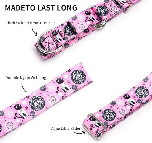 Martingale Dog Collars -Adjustable Soft Dog Collar.Colorful Flower Multicolor Cute Patterns for Puppies for Medium Large Dogs Walking Running Training (XL: for 53-62cm Neck, Butterfly) in Kuwait