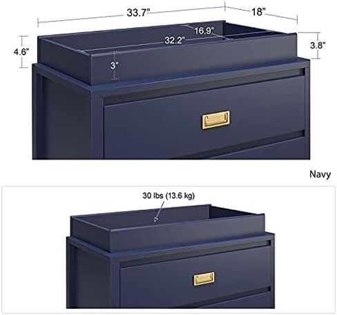 خزانة ملابس للأطفال باللون الأبيض من ليتل سيدز مونارك هيل هافن، 3 أدراج، in Kuwait