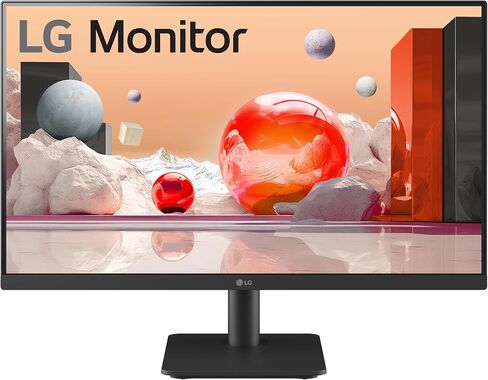 LG 24MS550-B 24 بوصة IPS FHD (1920x1080) 100 هرتز 5 مللي ثانية وضع القارئ حامل قابل للتعديل للإمالة/الارتفاع، مكبر صوت مدمج، تصميم بلا حدود، تحكم على الشاشة، مثبت أسود DAS Crosshair HDMI أسود in Kuwait