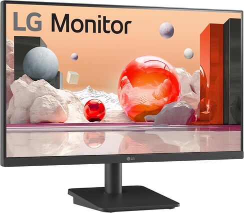 LG 24MS550-B 24 بوصة IPS FHD (1920x1080) 100 هرتز 5 مللي ثانية وضع القارئ حامل قابل للتعديل للإمالة/الارتفاع، مكبر صوت مدمج، تصميم بلا حدود، تحكم على الشاشة، مثبت أسود DAS Crosshair HDMI أسود in Kuwait