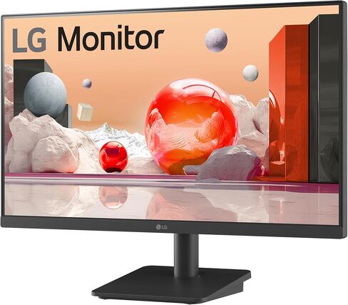 LG 24MS550-B 24 بوصة IPS FHD (1920x1080) 100 هرتز 5 مللي ثانية وضع القارئ حامل قابل للتعديل للإمالة/الارتفاع، مكبر صوت مدمج، تصميم بلا حدود، تحكم على الشاشة، مثبت أسود DAS Crosshair HDMI أسود in Kuwait