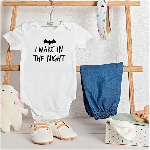 Brisco Brands I Wake in the Night Superhero Bat Baby Romper Boys or Girls in Saudi Arabia