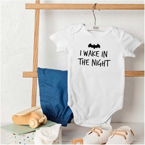 Brisco Brands I Wake in the Night Superhero Bat Baby Romper Boys or Girls in Saudi Arabia