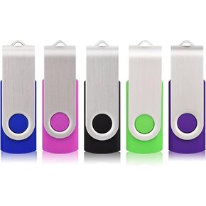 5 pcs Multi-color 16GB USB Flah Drive USB 2.0 Pen Drive 16GB - Black,Pink,Blue,Green,Purple