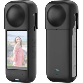 PULUZ Insta 360 X4 Protective Case Full Body Protector Dust-proof, Cover Housing Skin Sleeves, Soft Silicone Case with Lens Cap for Insta360 X4 Lens Guards Action Camera Accessories