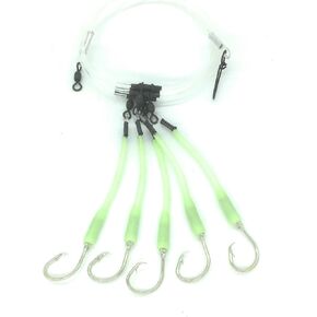 Deep Drop Tilefish Rig, 5 Mustad Circle Hooks with Glow Sleeve