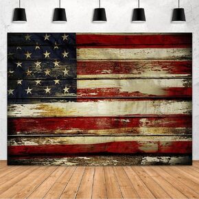 MEHOFOND 4th of July Backdrop Patriotic Backdrop for Photography Independence Day Retro USA Flag Memorial National Day Party Banner Decorations Patriotic Veterans Day Prom Background Props 8x6ft