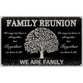 72x43inch Fabric Silver Family Reunion Backdrop Family Tree Members Photography Background Welcome Gathering Party Decoration Banner Photo Booth Props