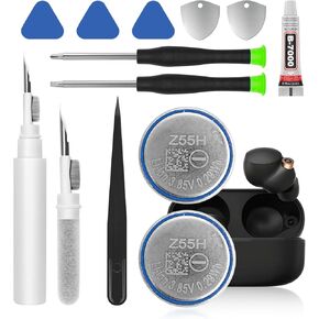 2pcs Z55H 75mAh Battery for Sony Headset WF1000XM4 WF-1000XM4, Truly Wireless Earbud Noise Cancelling Headphones Premium 3.85V Battery with Installation Tools Kit and Earphone Clean Brush