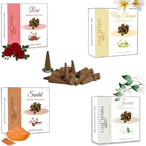 Vimoksha Divine Dhoop Cone: 120 pcs Cones Combo | 2 Packs |Sandal, Nagchampa | Fragrant Bliss That Lasts | Elevate Your Yoga and Meditation Practice