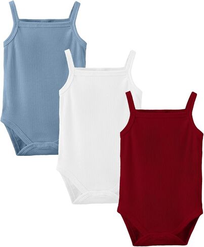 ملابس داخلية OPAWO Onsies للفتيات الصغيرات مكونة من 3 قطع ملابس أطفال محايدة وحزام سباغيتي وأكمام طويلة قميص داخلي للأطفال للخريف 0-2T in Kuwait
