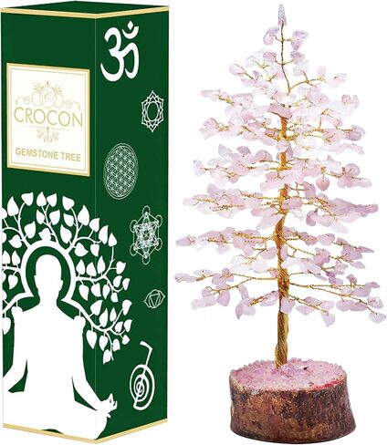 Green Aventurine Gemstone Tree of Life - Crystal Tree for Positive Energy, Feng Shui Decor - Handmade Chakra Tree, Good Luck - Money Bonsai, Healing Stones, Meditation Accessories, Spiritual Gift in Kuwait