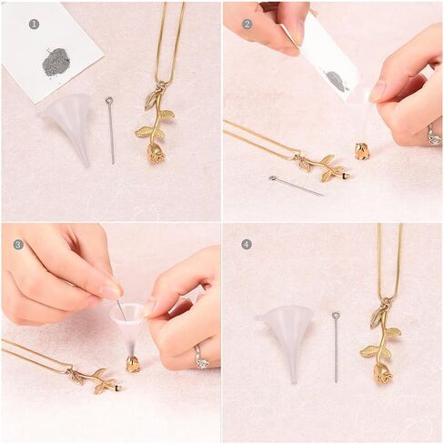 Rose Flower Cremation Jewelry Urn Necklaces for Ashes, Cremation Ash Jewelry Memorial Pendants for Human Pets Ashes in Kuwait