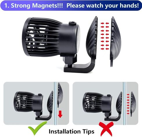 CONQUERALL 520-2600GPH 15W Wave Maker 24V DC متعدد الزوايا اتجاه موجة جيبية تقنية تدفق كبيرة لخزان الأسماك وحوض السمك في المياه العذبة والمياه المالحة in Kuwait
