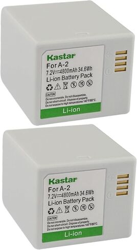 Kastar 2-Pack A-2 7.2V 4800mAh بطارية ليثيوم أيون قابلة لإعادة الشحن لـ Arlo A-2 A2، VMA4400C، VMA4410، VMA4410-10000S، VML4030، VML4430، 308-10030-01، 308-10032-01، Arlo Go Mobile كاميرا الأمن in Saudi Arabia