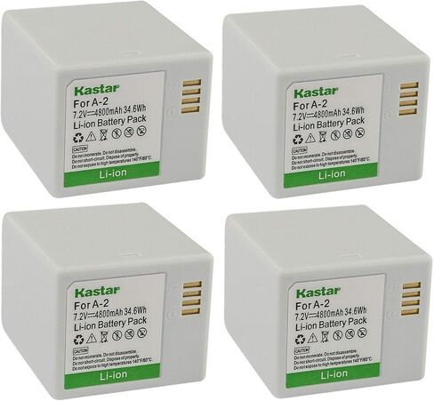 Kastar 2-Pack A-2 7.2V 4800mAh بطارية ليثيوم أيون قابلة لإعادة الشحن لـ Arlo A-2 A2، VMA4400C، VMA4410، VMA4410-10000S، VML4030، VML4430، 308-10030-01، 308-10032-01، Arlo Go Mobile كاميرا الأمن in Saudi Arabia