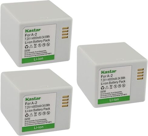 Kastar 2-Pack A-2 7.2V 4800mAh بطارية ليثيوم أيون قابلة لإعادة الشحن لـ Arlo A-2 A2، VMA4400C، VMA4410، VMA4410-10000S، VML4030، VML4430، 308-10030-01، 308-10032-01، Arlo Go Mobile كاميرا الأمن in Saudi Arabia