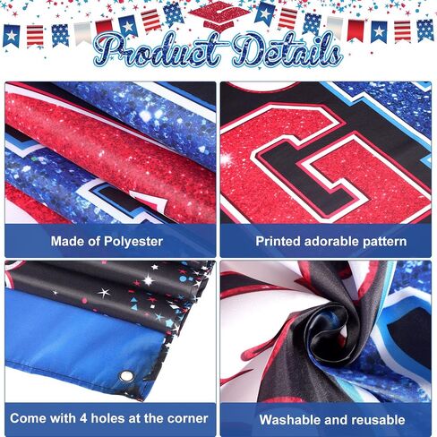 Graduation Party Backdrop Decoration Congrats Grad Backdrop Banner Red and Blue We are So Proud of You Banner Grad Background Photo Booth Props for 2024 School Grad Party Supplies, 72.8 x 43.3 Inch in Saudi Arabia
