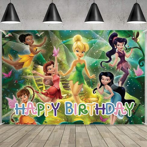 Tinker bell Party Decorations, Tinker bell Theme Happy Birthday Party Banner, Tinker bell Party Supplies for Girls Boys in Saudi Arabia