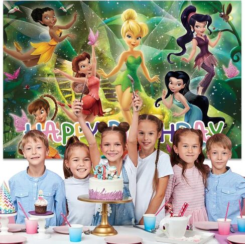Tinker bell Party Decorations, Tinker bell Theme Happy Birthday Party Banner, Tinker bell Party Supplies for Girls Boys in Saudi Arabia