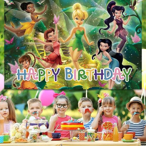Tinker bell Party Decorations, Tinker bell Theme Happy Birthday Party Banner, Tinker bell Party Supplies for Girls Boys in Saudi Arabia