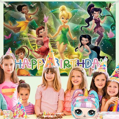 Tinker bell Party Decorations, Tinker bell Theme Happy Birthday Party Banner, Tinker bell Party Supplies for Girls Boys in Saudi Arabia