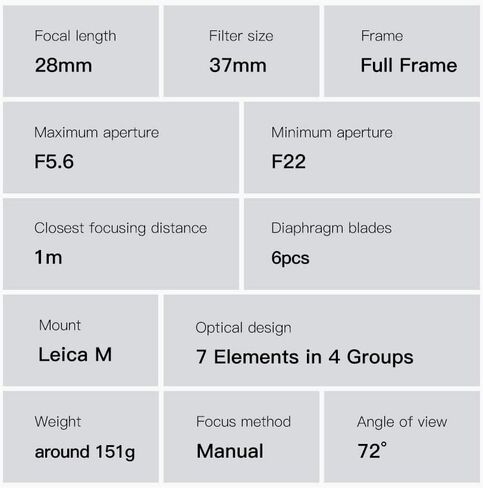 TTArtisan M28mm F5.6 إطار كامل فتحة كبيرة عدسات يدوية لكاميرات Leica M Mount M240 M3 M6 M7 M9 M9P M10 أسود نحاسي in Saudi Arabia