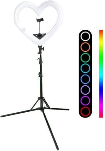 شاشة LCD بإضاءة LED على شكل قلب، وتأثيرات ضوئية ملونة، وشحن USB، لتصوير فيديو مدونة فيديو في صور الاستوديو (قابس أمريكي) in Saudi Arabia