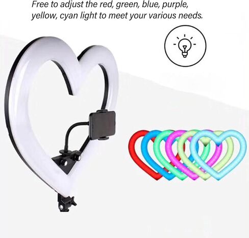 Heart Shaped LED Fill Light LCD Display , Colorful Light Effects, USB Charging, for Studio Portraits Vlog Video Shooting (US Plug) in Saudi Arabia