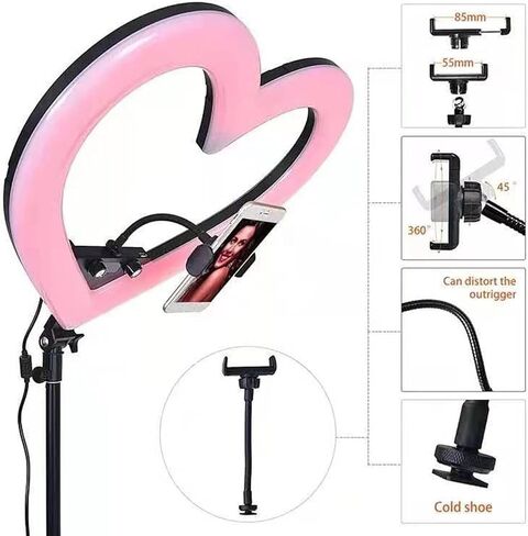 Heart Shaped LED Fill Light LCD Display , Colorful Light Effects, USB Charging, for Studio Portraits Vlog Video Shooting (US Plug) in Saudi Arabia