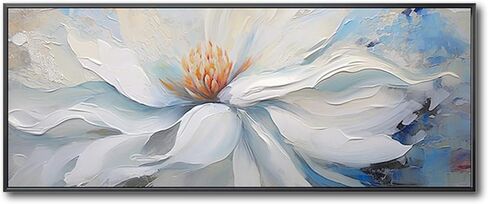 Blue and Gold Abstract Wall Art for Office. Large Hand-Painted Oil Painting for Living Room. Framed Blue Wall Painting Contemporary for Bedroom Home Decoration Ready to Hand 40x40inches in Kuwait