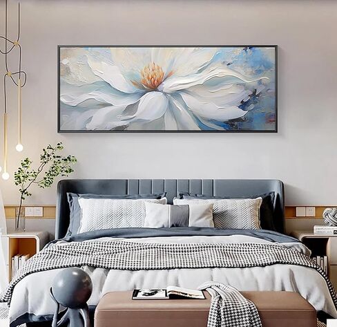 Blue and Gold Abstract Wall Art for Office. Large Hand-Painted Oil Painting for Living Room. Framed Blue Wall Painting Contemporary for Bedroom Home Decoration Ready to Hand 40x40inches in Kuwait