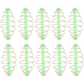Alomejor 10PC Spring Coil Inline Method Feeder Coil Inline Metal Bait Thrower Feeder Fishing Tackle