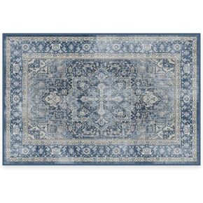 RUGGABLE Kamran Runner Rug - Perfect Vintage Washable Area Rug for Kitchen, Entryway, Hallway, Kids Room - Stain & Water Resistant, Non-Slip, Pet & Child Friendly - Coral 2.5'x10' (Standard Pad)