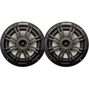 KICKER 6.5" 150 Watt Peak Power 2-Way Marine OEM Replacement Black Boat Audio Speakers (Pair)