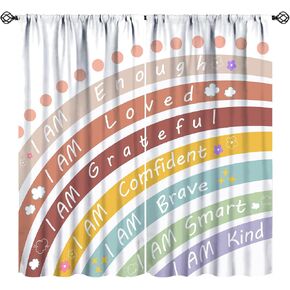 Colorful Polka Dot Curtains, Kids Watercolor Rainbow Abstract Circles Geometric Pattern Window Treatments for Children Girls Bedroom Living Room Decor 84x84in in Kuwait