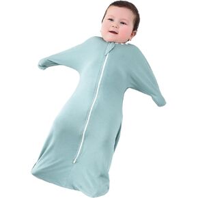 Aomloge PuppyPaws: Baby Sleep Sack, Transition Swaddle, Bamboo Rayon Sleep Sack 6-9 months, Wearable Blanket Baby with 2-way Zipper, Swaddles for Newborns, Green